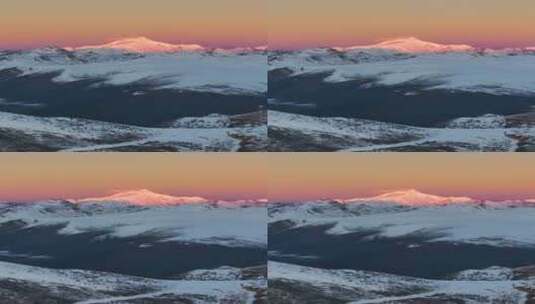航拍梅里雪山日照金山高清在线视频素材下载