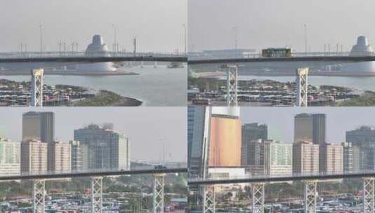 澳门嘉乐庇总督大桥航拍高清在线视频素材下载