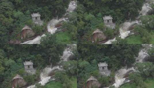 雨后泰山，飞瀑流水高清在线视频素材下载