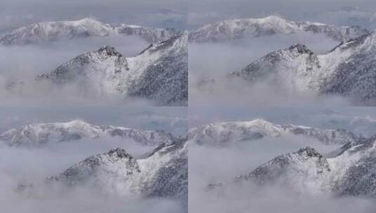 秦岭朱雀国家森林公园（冰晶顶）雪景航拍高清在线视频素材下载