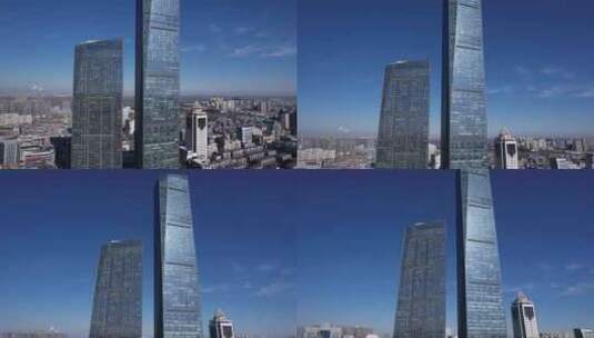 江苏镇江苏宁广场大楼商厦航拍高清在线视频素材下载