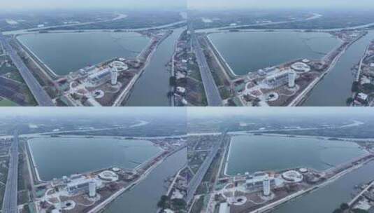广东省珠江三角洲水资源配置工程高新沙水库高清在线视频素材下载