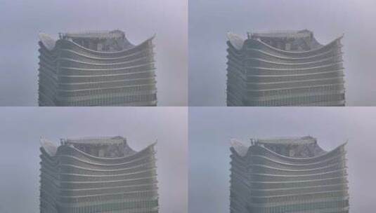 航拍上海 大雾天 高清在线视频素材下载