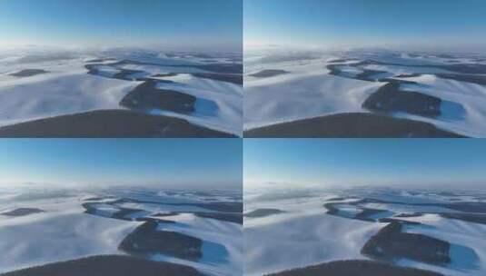 航拍呼伦贝尔雪域雪原高清在线视频素材下载