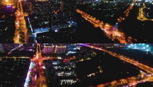 杭州钱塘新区夜景汽车车流延时高清在线视频素材下载