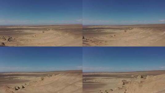 新疆沙漠远望天山山脉高清在线视频素材下载