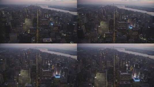 纽约夜景航拍高清在线视频素材下载