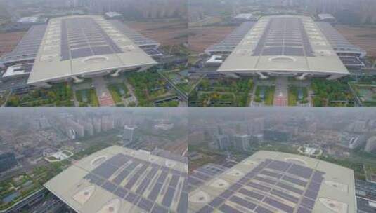 杭州上城区火车东站大气风景航拍高清在线视频素材下载