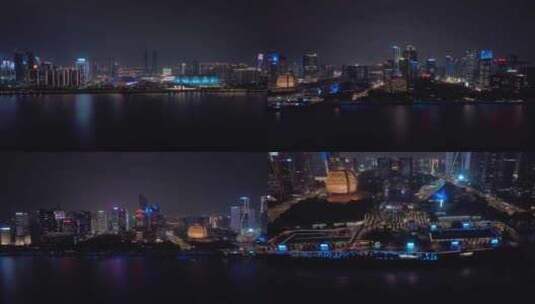 杭州_钱江新城CBD中央商务区夜景002高清在线视频素材下载
