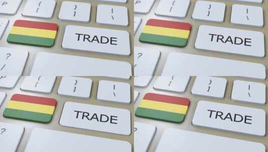 玻利维亚国旗和贸易文本按钮3D动画高清在线视频素材下载