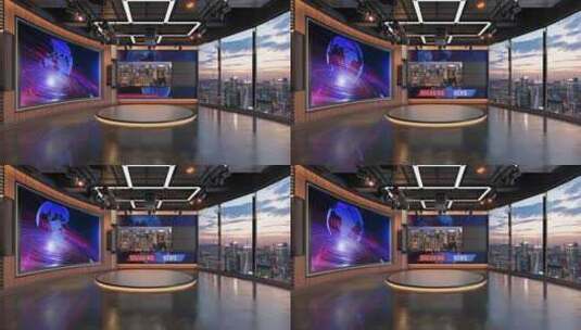 3D虚拟电视演播室新闻Ab1 30高清在线视频素材下载
