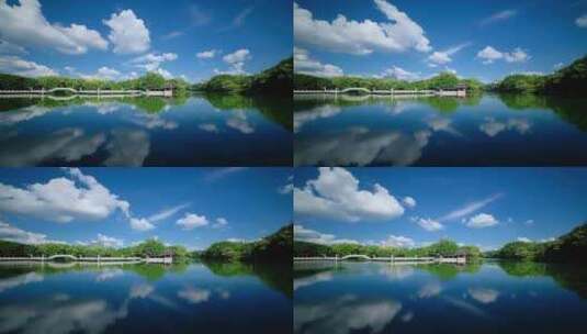 桂林两江四湖湖水湖面倒影天空之镜延时高清在线视频素材下载