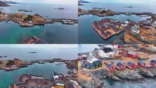 4K航拍挪威罗弗敦群岛风光美景高清在线视频素材下载