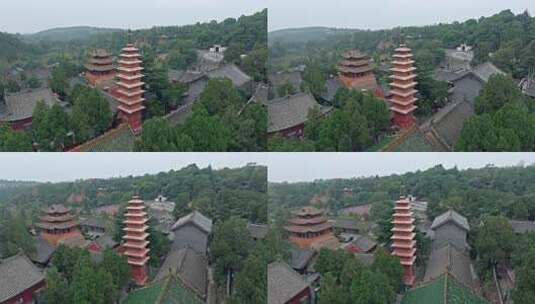 航拍平顶山汝州风穴寺高清在线视频素材下载