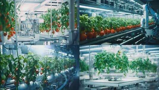 先进蔬菜种植农场 无土栽培 未来农业机械高清在线视频素材下载
