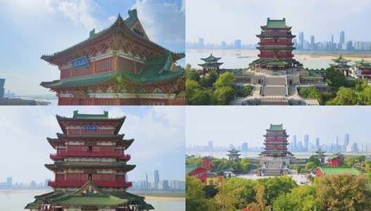 航拍南昌滕王阁5A景区名胜古迹高清在线视频素材下载