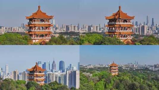 广州鸿鹄楼高清在线视频素材下载