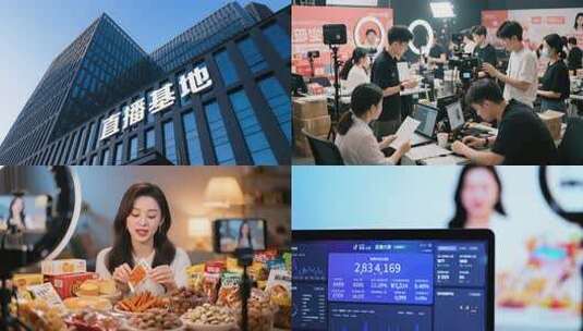 抖音快手电商直播带货直播行业高清在线视频素材下载