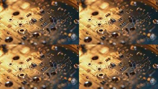 电路板微距特写高清在线视频素材下载
