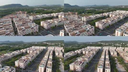 这个航拍镜头展示了一个最近建造的巨型城镇高清在线视频素材下载