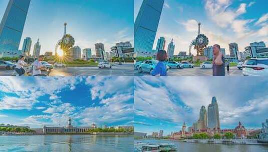 天津延时合集高清在线视频素材下载