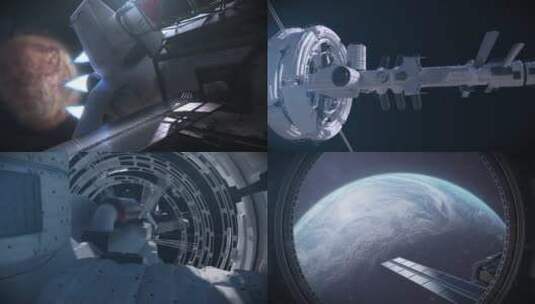 太空站 3D动画 卫星 星球 未来 科技高清AE视频素材下载