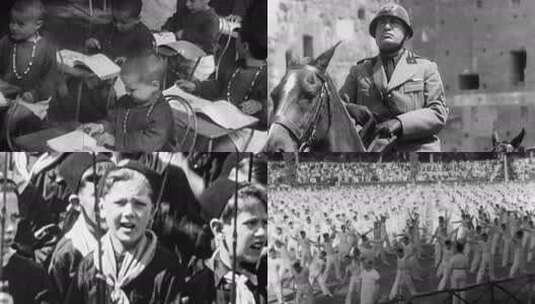 上世纪 意大利轴心国 少年儿童文化宣传教育高清在线视频素材下载