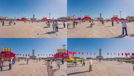 天安门广场人民英雄纪念碑移动延时高清在线视频素材下载