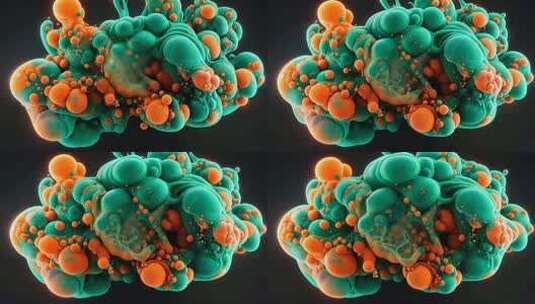 3D渲染抽象多彩气泡素材高清在线视频素材下载
