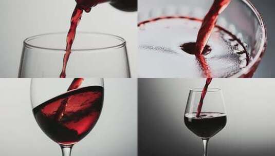 红酒倒入高脚杯的优雅瞬间高清在线视频素材下载