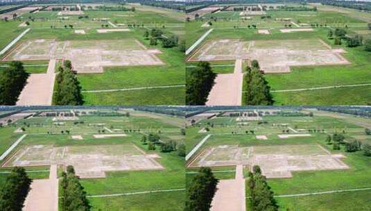 西安大明宫遗址航拍全景高清在线视频素材下载