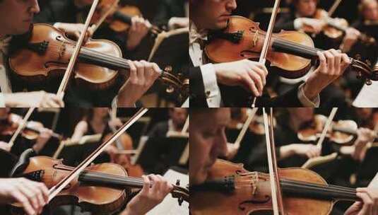 小提琴演奏者演奏瞬间高清在线视频素材下载