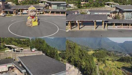 航拍浙江丽水云和梯田 秋天丰收的金色稻田高清在线视频素材下载