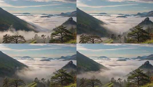 山间云海自然风光高清在线视频素材下载