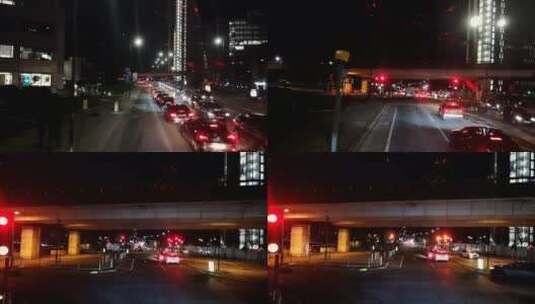 延时拍摄城市街道上的车辆交通高清在线视频素材下载