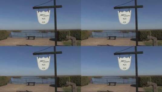 爱荷华州伯灵顿公园防蚊标志高清在线视频素材下载