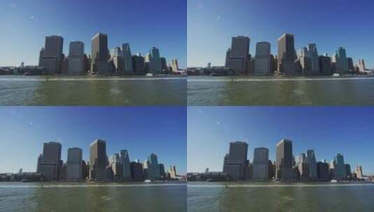 纽约市海边的摩天大楼高清在线视频素材下载