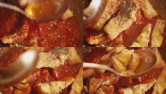 中餐美食糖醋番茄鱼块 (2)高清在线视频素材下载