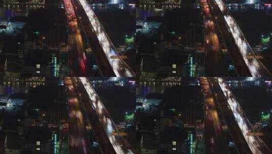 夜晚城市公路交通延时高清在线视频素材下载