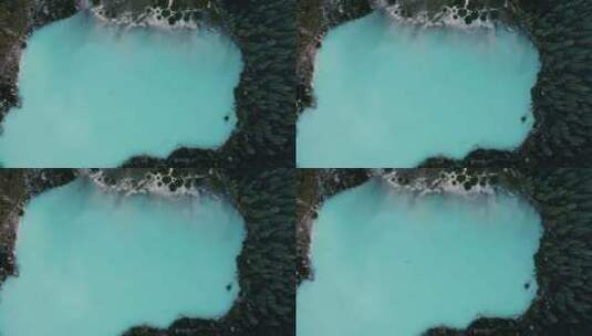 航拍蓝色的湖泊景观高清在线视频素材下载