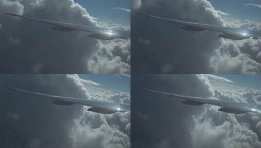 飞机穿过云层高清在线视频素材下载