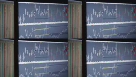 数字电脑屏幕显示各项交易的走势和数据高清在线视频素材下载