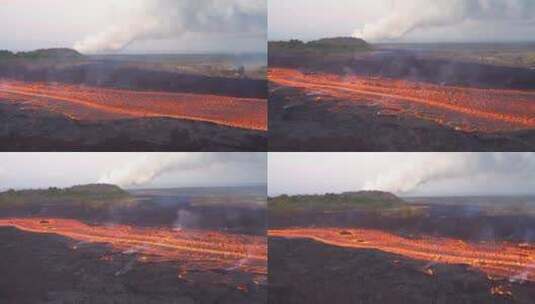 航拍的火山喷发景观高清在线视频素材下载