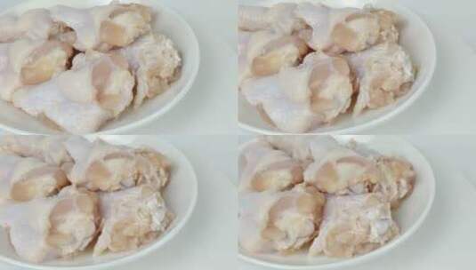 生鲜鸡肉食品鸡翅根4k肉品高清在线视频素材下载