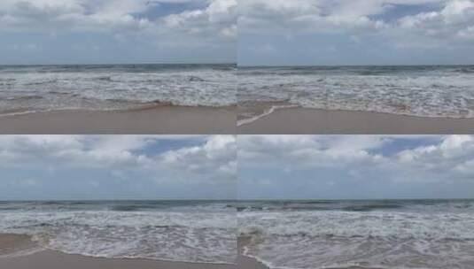 海浪拍打沙滩礁石高清在线视频素材下载