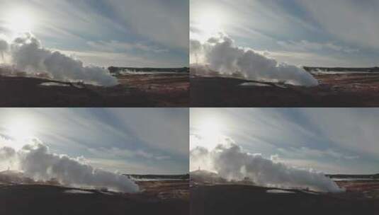 冰岛地热泉雾气高清在线视频素材下载