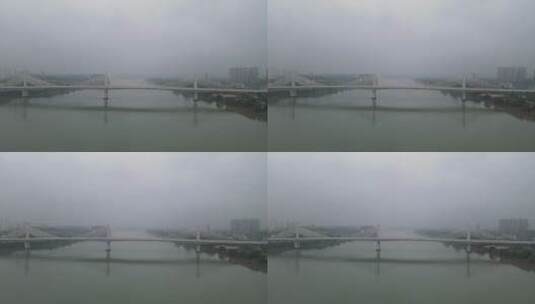 湖南衡阳湘江大桥航拍高清在线视频素材下载