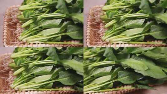 膳食纤维绿色蔬菜菠菜高清在线视频素材下载