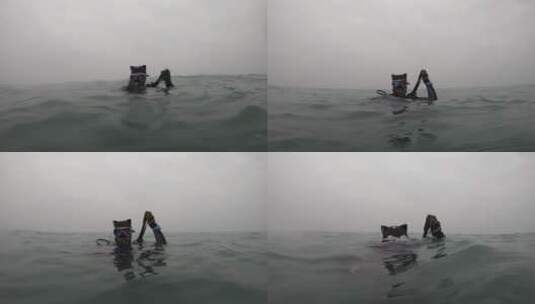 雷州潜水员水中画面高清在线视频素材下载