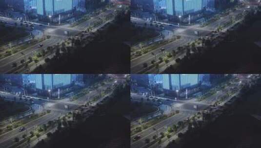 城市道路夜景,上虞e游小镇,浙大网新科创高清在线视频素材下载